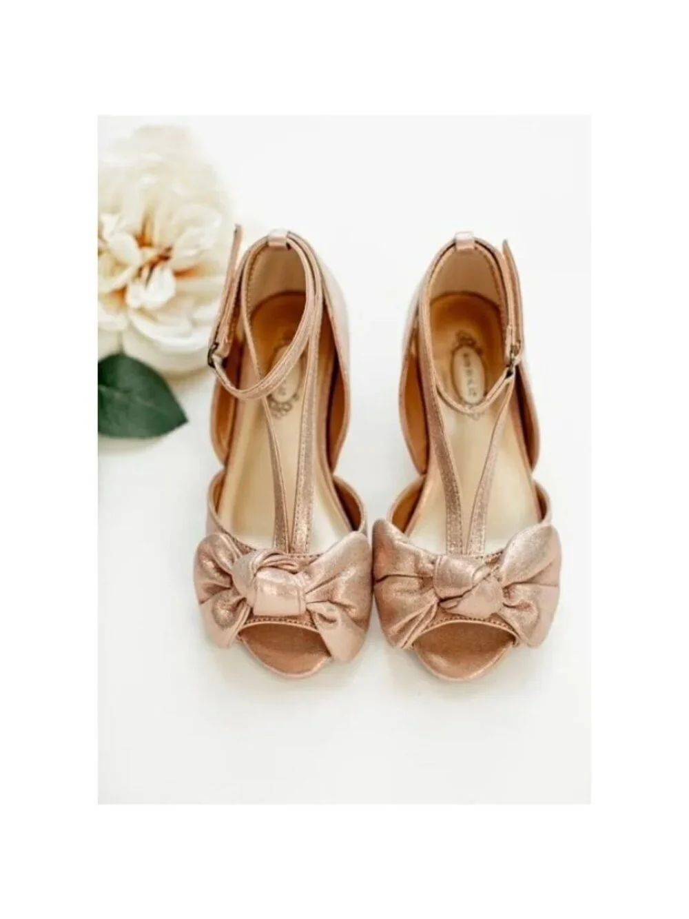 NIB Joyfolie Girl Lucia Heels Shoes in Rosegold 2Y size 2 Youth